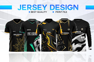 do custom jersey design or sublimation design and esports