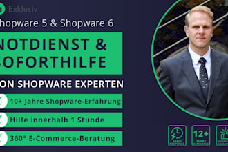 provide emergency service, premium support for shopware 5 and shopware 6