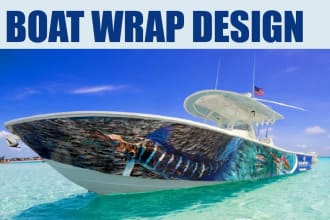 do unique and professional boat wrap design