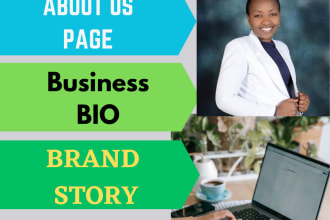 write captivating about us website page, brand story or bios