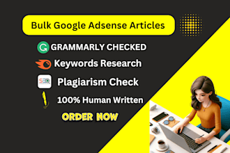write 30 human written unique bulk SEO articles for google adsense approval