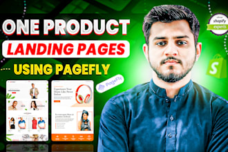 create one product shopify landing page using pagefly