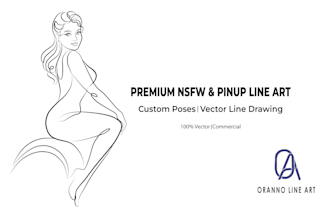 draw custom nsfw line art, pinup illustration, vector art