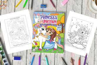 create kids coloring book cover kids activity book interior cover design KDP