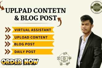 wordpress content upload and virtual assistant or VA, article posting, blog post