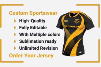 custom sports jersey design or sublimation jersey design