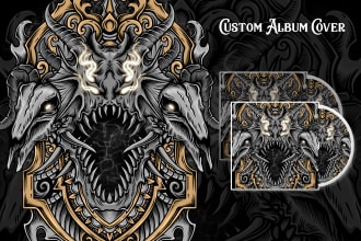 draw evil horror illustration for black metal band merch