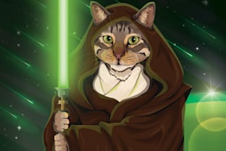 do vector of your pet in costume