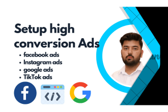 set up high conversion facebook, instagram, and google ads