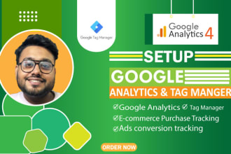 fix or setup google analytics 4, ga4 ecommerce tracking, ga4 migration via gtm