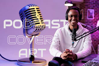 create youtube podcast thumbnails, banners, cover art, posts