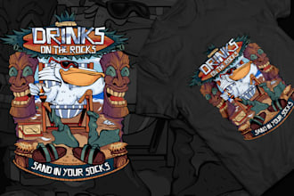 do a custom cartoon illustration for t shirt