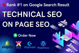 optimize on page or technical SEO service for shopify, wix, wordpress, shopware