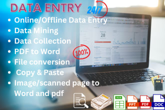 do data entry, web scraping, file conversion, and copy paste