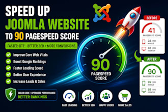 speed up joomla website to 90 pagespeed score