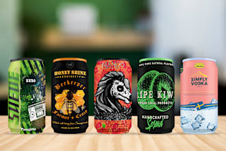 do wine label, beer, gin, whisky, vodka, and rum bottle label design