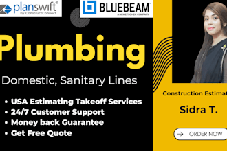 provide plumbing takeoff and cost estimation for all types of buildings