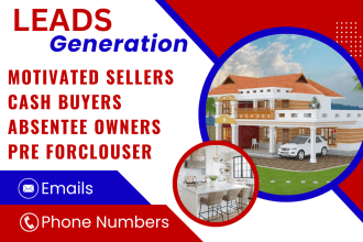 provide real estate motivated seller and cash buyer leads with skip tracing