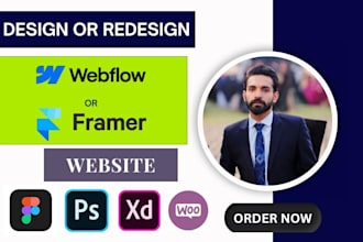 design or redesign responsive business website using framer or webflow