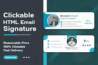 do custom HTML email signature and web banner design