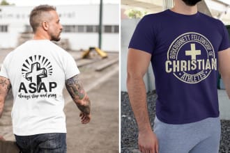 do christian t shirt design and church logo with typography graphic merch design