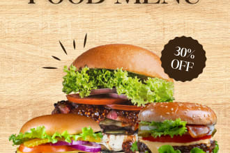design marketing, party and food menu flyers