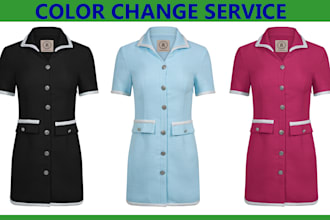 do color change for dress, cloth, car, bag, shoe, product, anything in photoshop