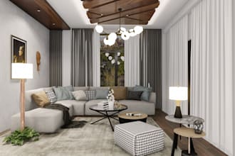 do interior design and 3d render