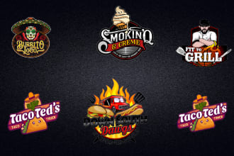 design food truck, trailer, restaurant ,menu or mexican logo