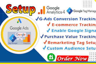 setup google analytics 4 with ecommerce tracking via GTM