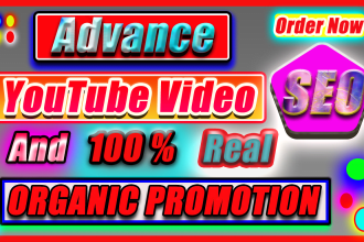 do advance youtube video SEO and video marketing for the growth of the channel