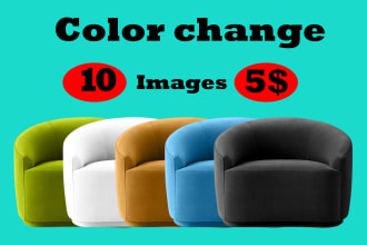 do product image editing, color change and background remove service