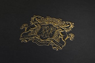 create coat of arms to embroidery, engrave ring, logo crest, stamp, etc