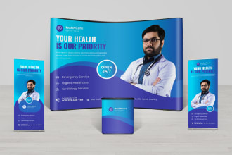 design trade show booth, pop up banner, backdrop, retractable, and exhibition