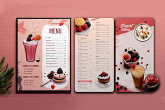 do modern and professional food menu, menu board, bar, bakery, cafe menu design