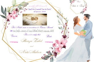 create unique marriage brochure certificate nikah nama