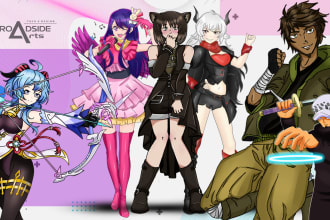 design your oc anime, manga or cute chibi style character art model for stream