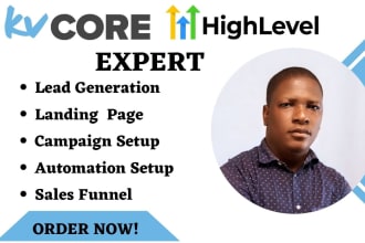 setup gohighlevel kvcore landing page, sales funnel
