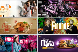design facebook cover, youtube banner, linkedin, web banner