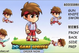 do 2d character animation sprite sheet, game asset for your game or vtuber