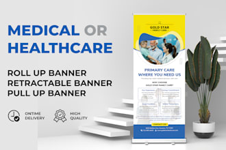 do medical roll up banners, retractable banners print ready