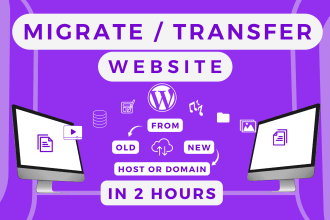 migrate website, change domain, hosting, transfer to wordpress