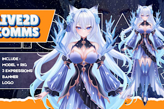 draw professional high quality anime live2d vtuber model ready to rig
