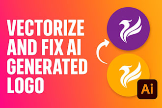 vectorize and fix your ai generated logo professionally