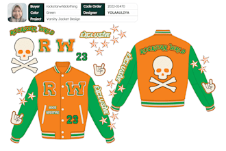 design of streetwear varsity jacket, letterman and clothing