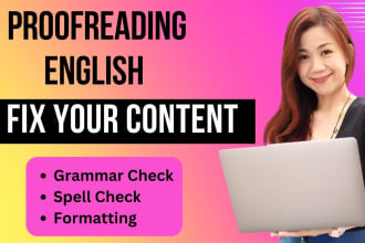 proofread english content, grammar check and spell check