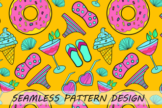 create unique seamless pattern design for textile print
