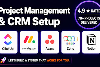set up and optimize your clickup, monday com, asana, zoho or notion workspace