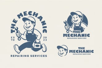 create vintage retro cartoon mascot logo design