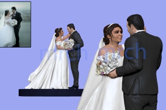 make likeness groom and bride wedding model for 3d printing